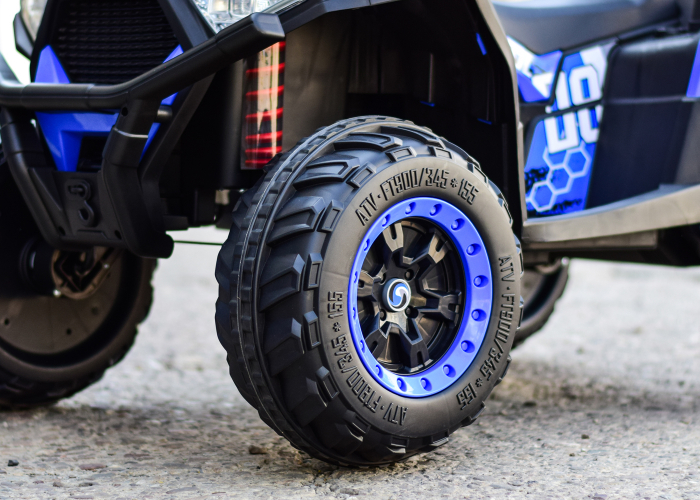 ATV electric copii Kinderauto SuperOffroad 4x4, 140W 12V, recomandat 3-9 ani, RC, culoare albastra [6]