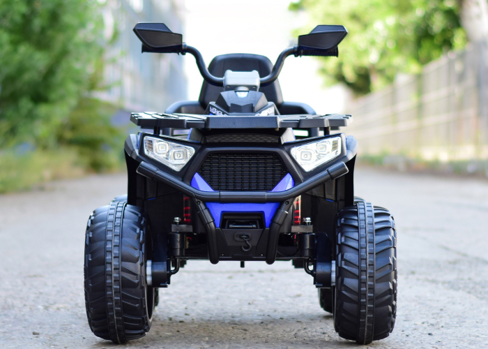 ATV electric copii Kinderauto SuperOffroad 4x4, 140W 12V, recomandat 3-9 ani, RC, culoare albastra [2]