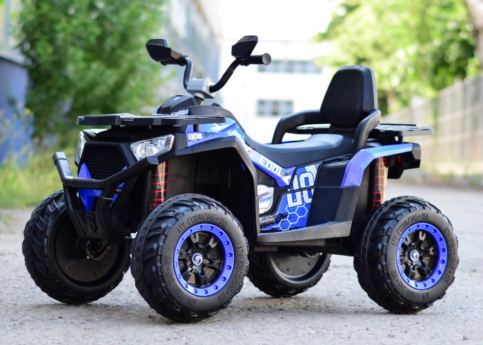 ATV electric copii Kinderauto SuperOffroad 4x4, 140W 12V, recomandat 3-9 ani, RC, culoare albastra [5]