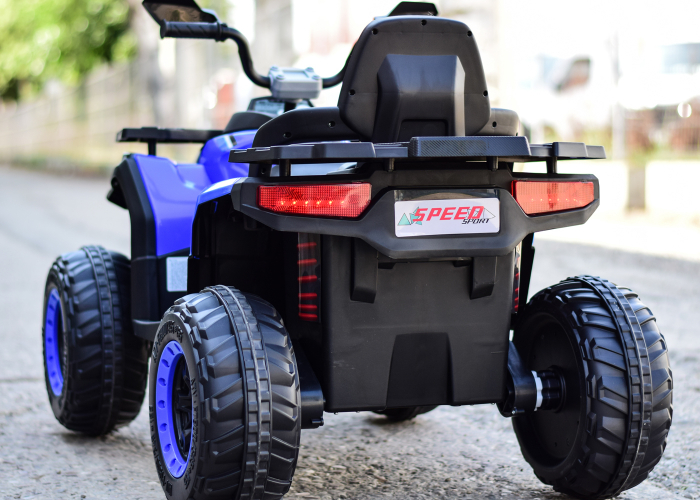 ATV electric copii Kinderauto SuperOffroad 4x4, 140W 12V, recomandat 3-9 ani, RC, culoare albastra [9]
