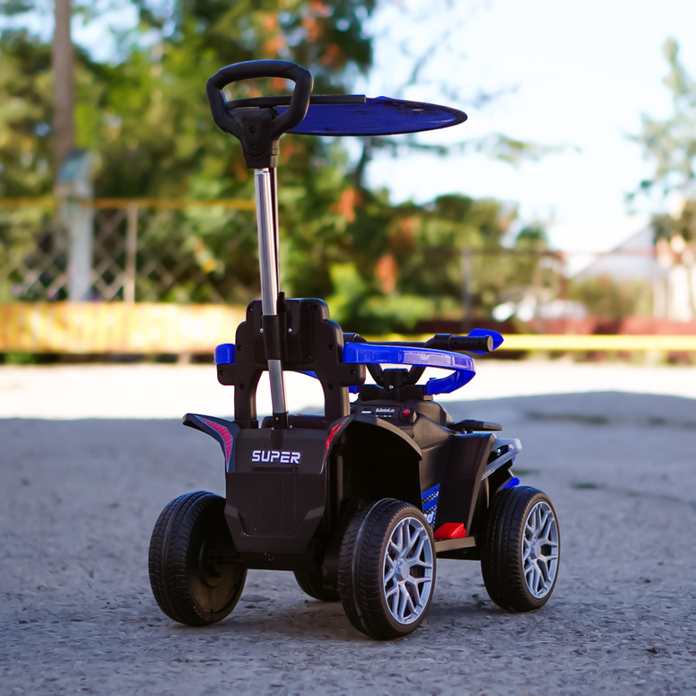 ATV electric cu maner 4 in 1, Kinderauto Hercules 35W 6V, telecomanda, echipare premium, albastru [6]