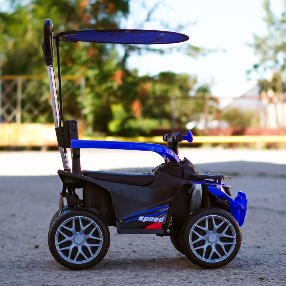 ATV electric cu maner 4 in 1, Kinderauto Hercules 35W 6V, telecomanda, echipare premium, albastru [5]
