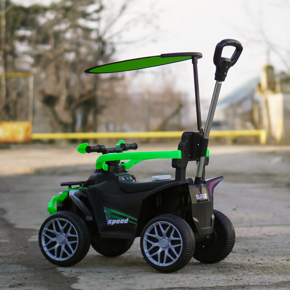 ATV electric cu maner 4 in 1, Kinderauto Hercules 35W 6V, telecomanda, echipare premium, verde [5]