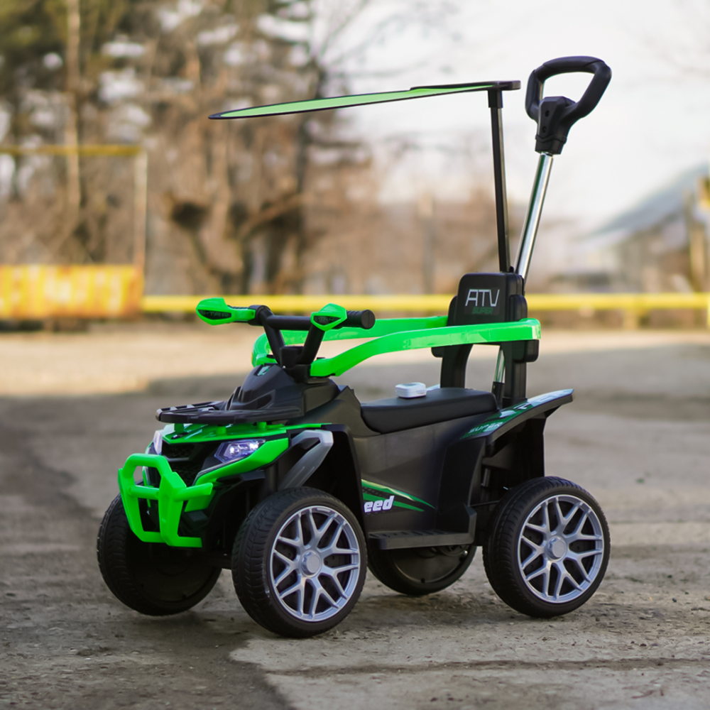 ATV electric cu maner 4 in 1, Kinderauto Hercules 35W 6V, telecomanda, echipare premium, verde [3]