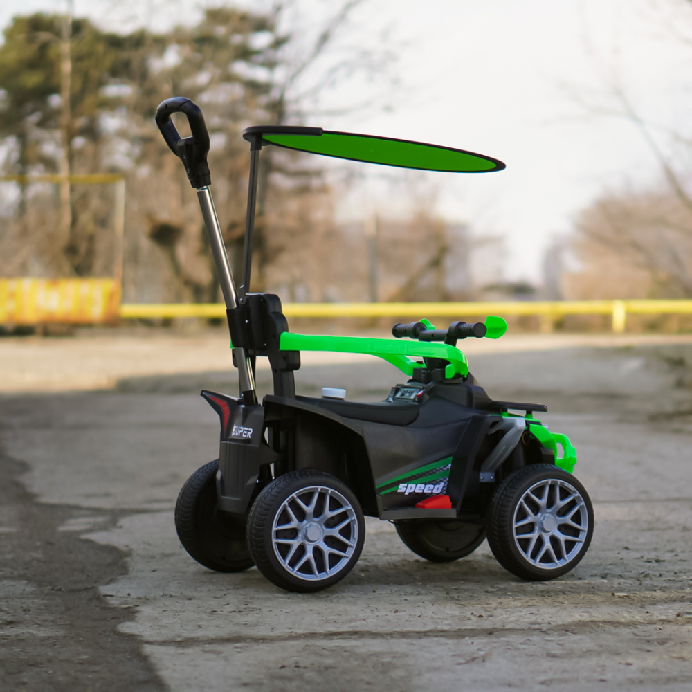 ATV electric cu maner 4 in 1, Kinderauto Hercules 35W 6V, telecomanda, echipare premium, verde [8]