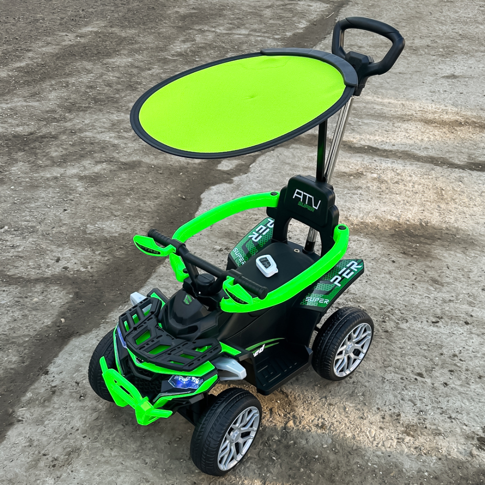 ATV electric cu maner 4 in 1, Kinderauto Hercules 35W 6V, telecomanda, echipare premium, verde [17]