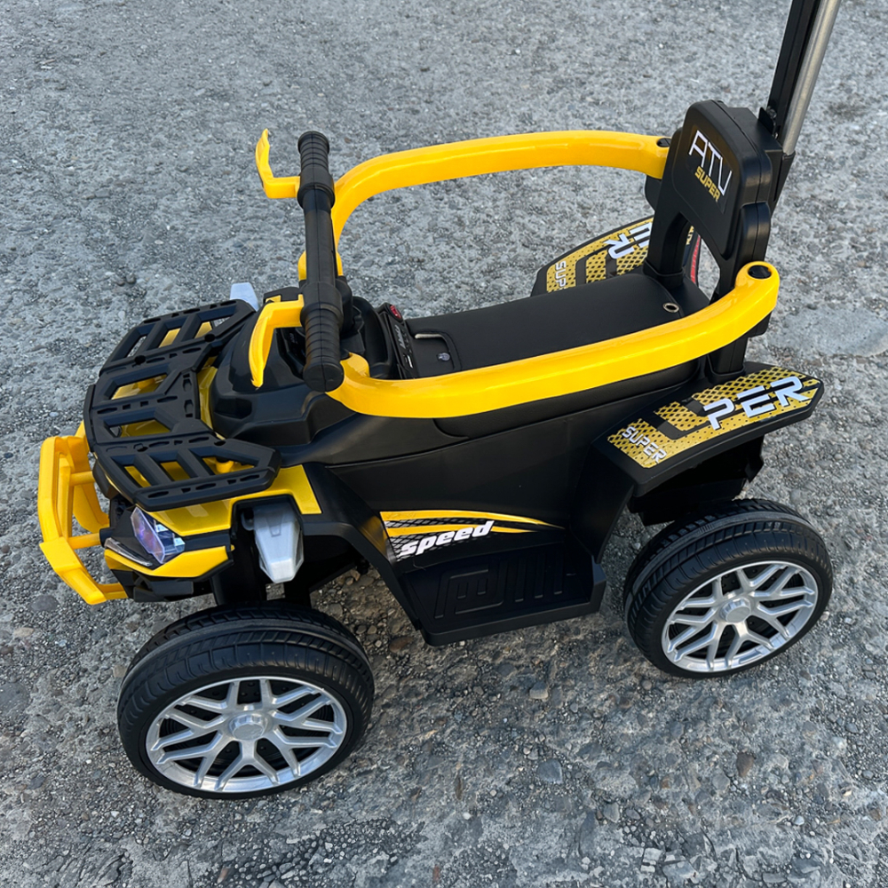 ATV electric cu maner 4 in 1, Kinderauto Hercules, pentru copii 1-3 ani, 35W 6V, telecomanda, premium, galben [10]
