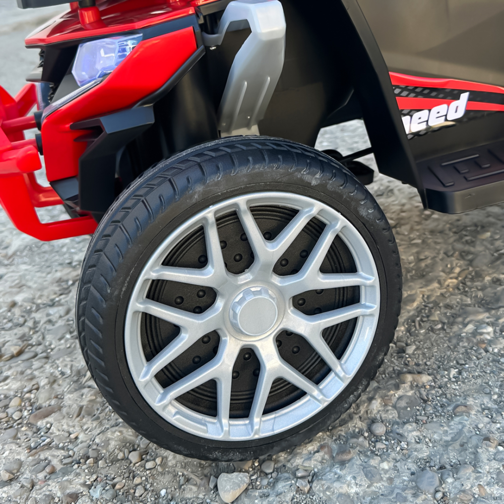 ATV electric cu maner 4 in 1, pentru copii 1-3 ani, Kinderauto Hercules, 35W, 6V, telecomanda, premium, rosu [16]