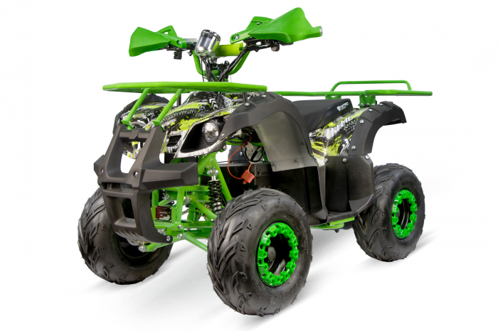 ATV electric Eco Toronto 1000W 48V 20Ah, roti 7 inch, culoare Verde Camuflaj 1000W imagine 2022 protejamcopilaria.ro