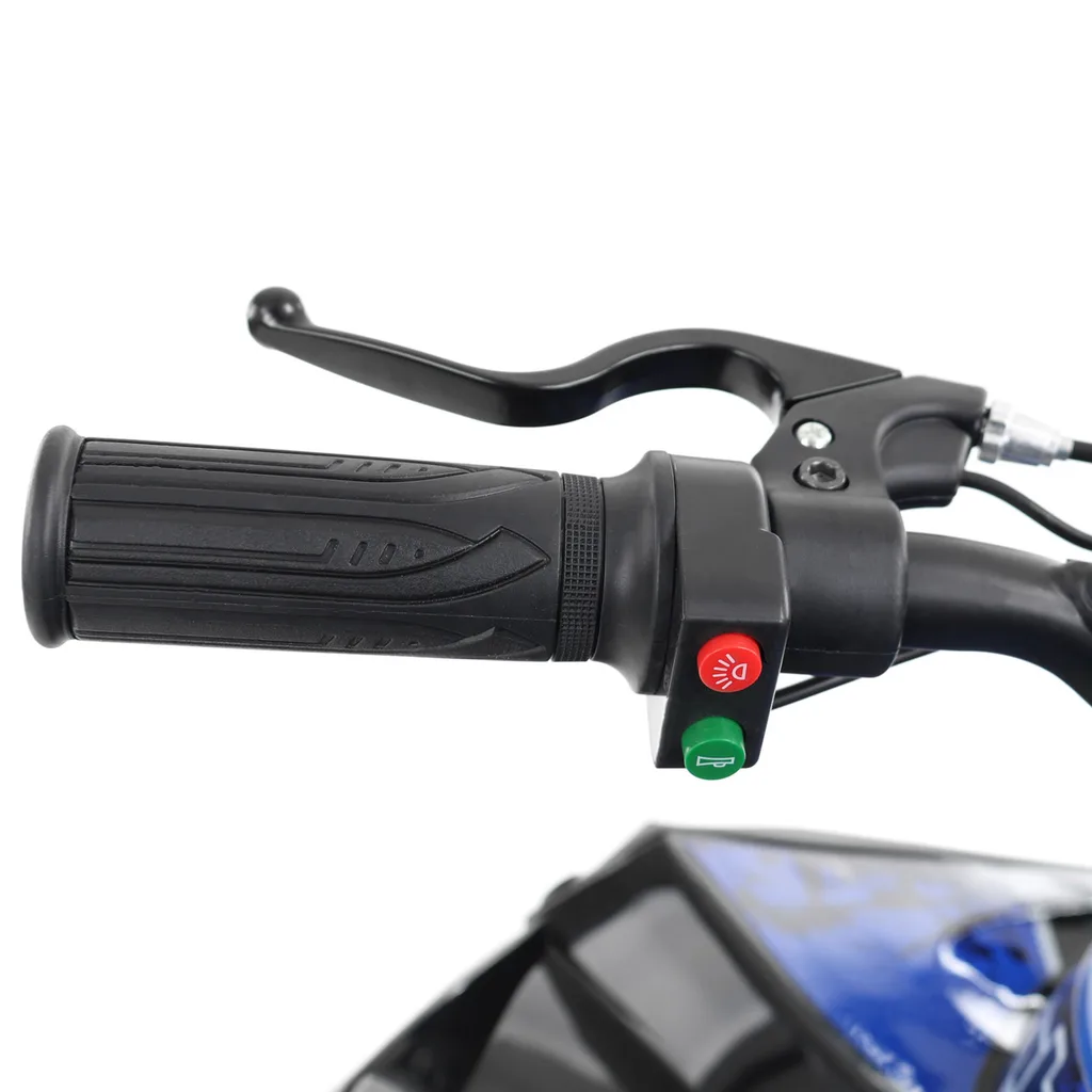 ATV electric Kinder Eco Wolf , motor 1060W 36V pozitionat pe punte si cui remorcare,  culoare albastra [7]