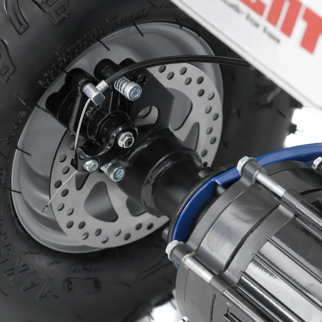 ATV electric Kinder Eco Wolf , motor 1060W 36V pozitionat pe punte si cui remorcare,  culoare albastra [9]