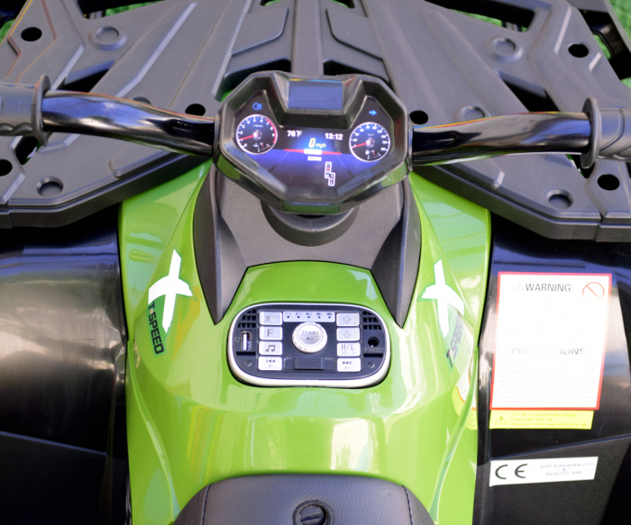 ATV electric Kinderauto BJX615 100W 12V, recomandat 3-9 ani, scaun tapitat, culoare Green Army [8]