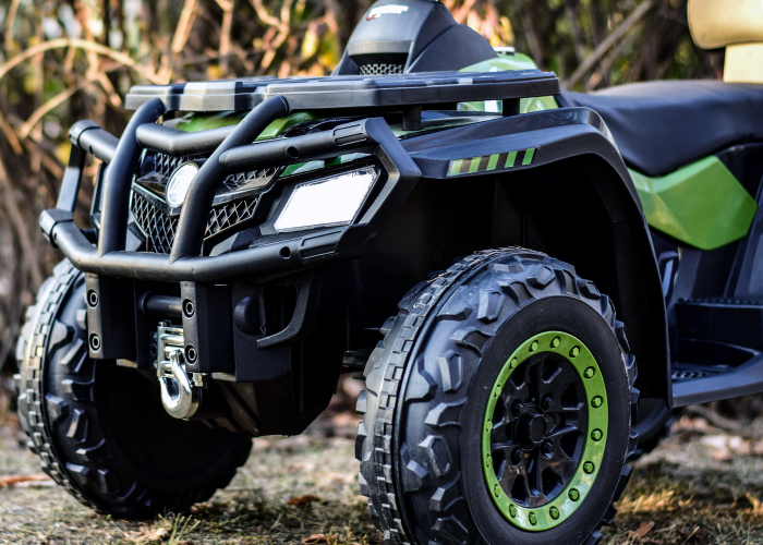 ATV electric Kinderauto BJX615 100W 12V, recomandat 3-8 ani, scaun tapitat, culoare Green Army [16]