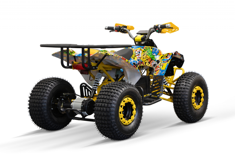 ATV electric NITRO EcoWarrior SPORT 1000W 48V 20Ah cu DIFERENTIAL, grafiti galben [2]