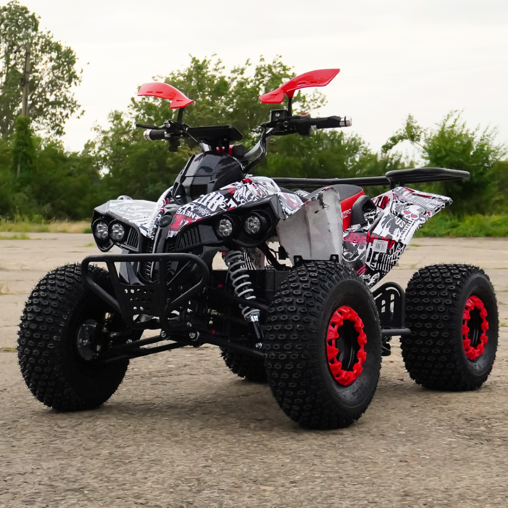 ATV electric NITRO EcoWarrior SPORT 1000W 48V 20Ah cu DIFERENTIAL, grafiti rosu [2]