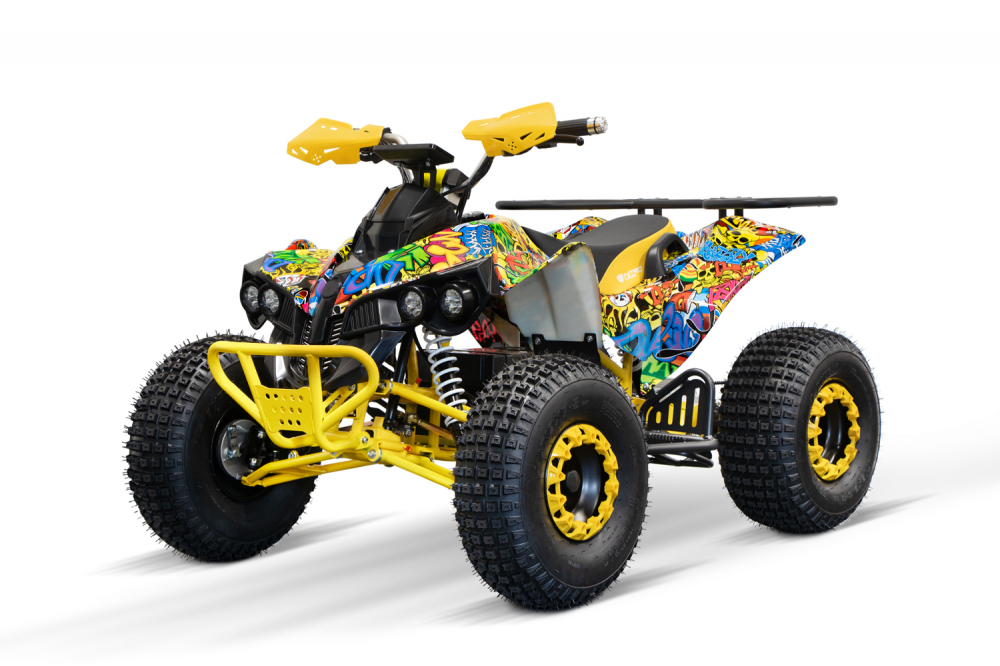 ATV electric NITRO EcoWarrior SPORT 1500W 60V 20Ah cu DIFERENTIAL, grafiti galben