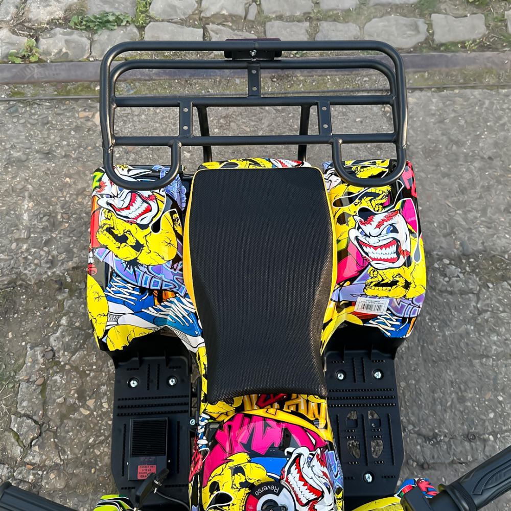ATV electric NITRO Torino Quad 1000W 48V cu anvelope 13x4.10-6, grafiti galben [13]