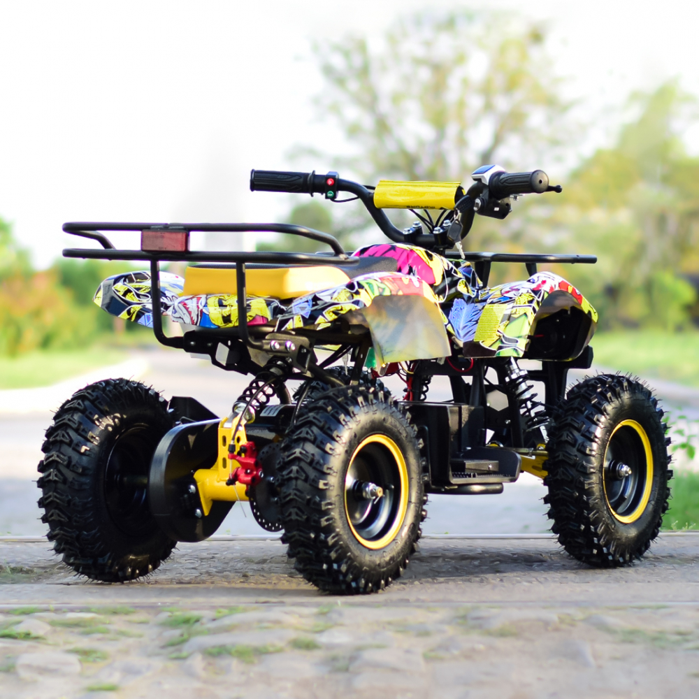 ATV electric NITRO Torino Quad 1000W 48V cu anvelope 13x4.10-6, grafiti galben [9]