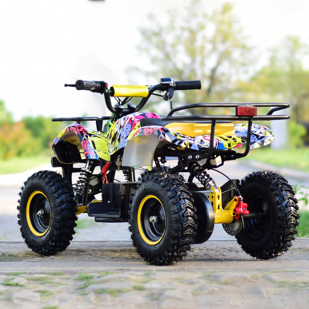 ATV electric NITRO Torino Quad 1000W 48V cu anvelope 13x4.10-6, grafiti galben [7]