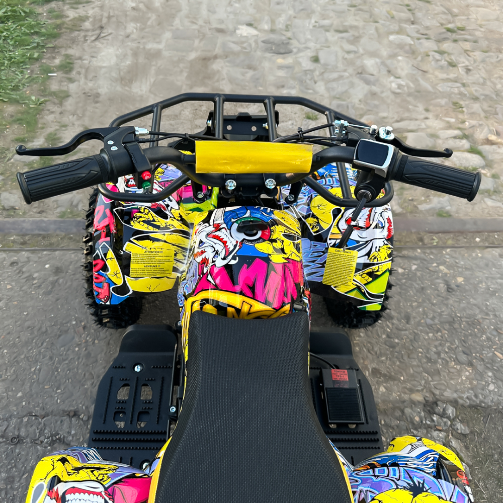 ATV electric NITRO Torino Quad 1000W 48V cu anvelope 13x4.10-6, grafiti galben [15]