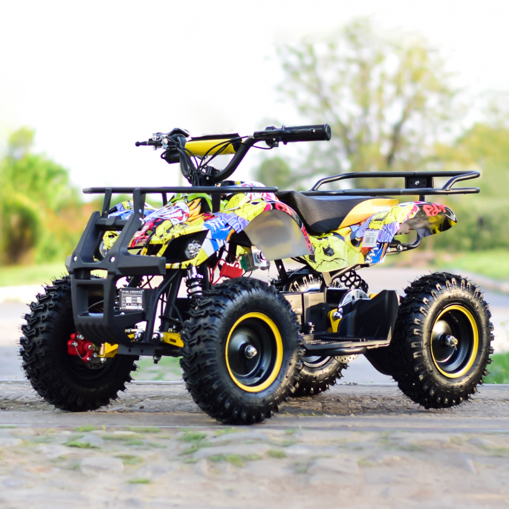 ATV electric NITRO Torino Quad 1000W 48V cu anvelope 13x4.10-6, grafiti galben [5]