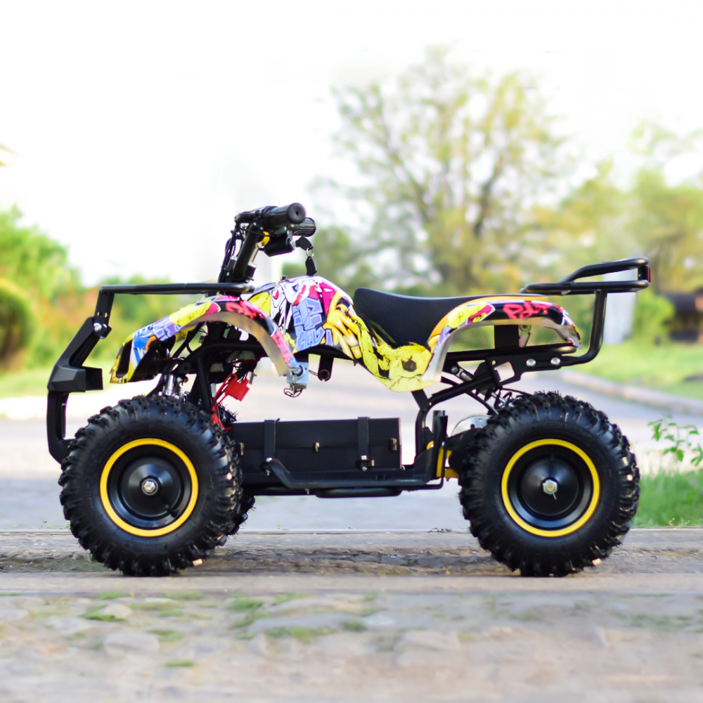 ATV electric NITRO Torino Quad 1000W 48V cu anvelope 13x4.10-6, grafiti galben [6]