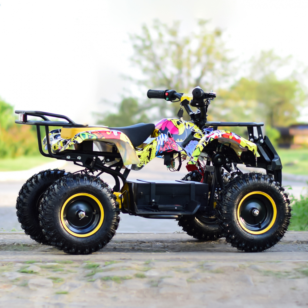 ATV electric NITRO Torino Quad 1000W 48V cu anvelope 13x4.10-6, grafiti galben [10]