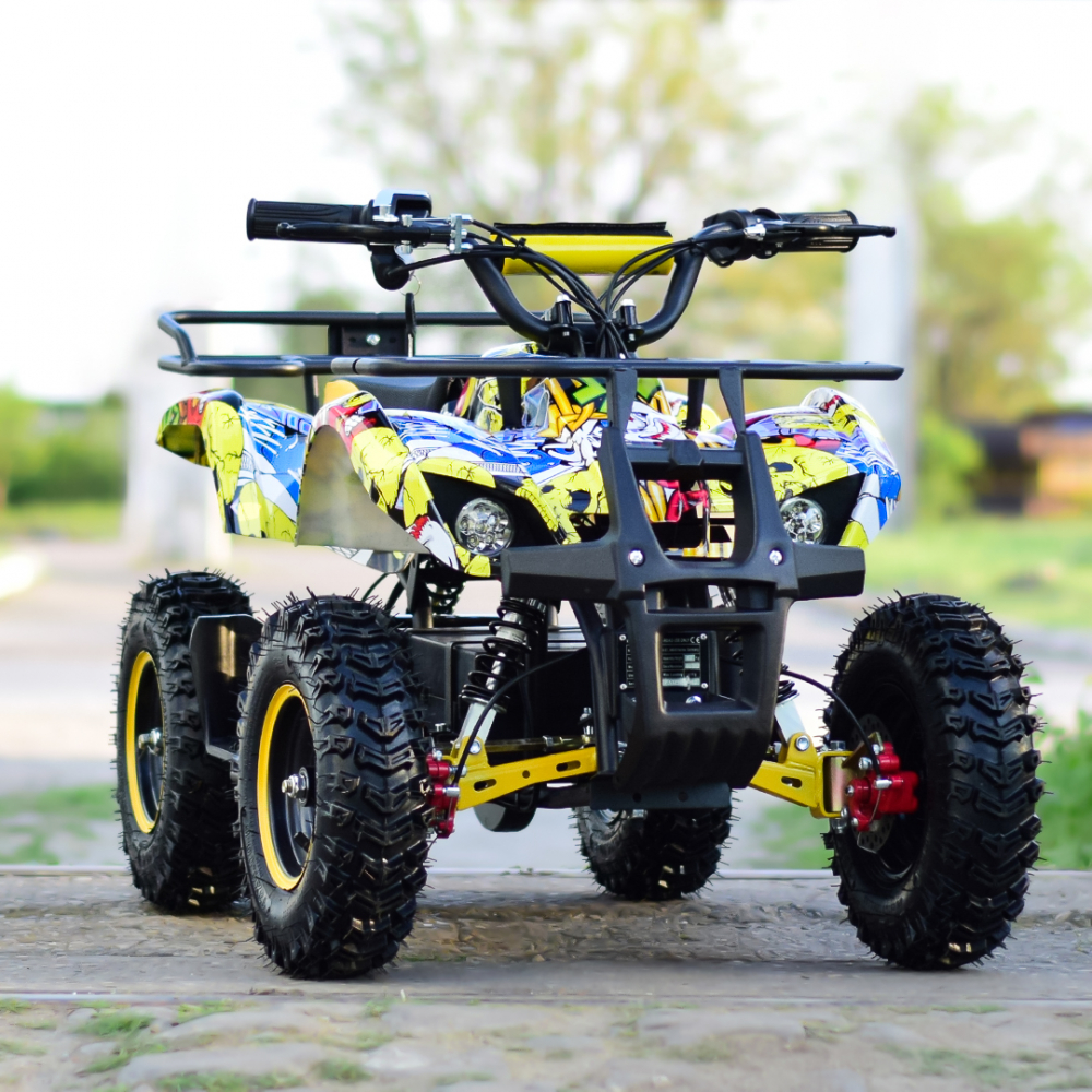 ATV electric NITRO Torino Quad 1000W 48V cu anvelope 13x4.10-6, grafiti galben [2]