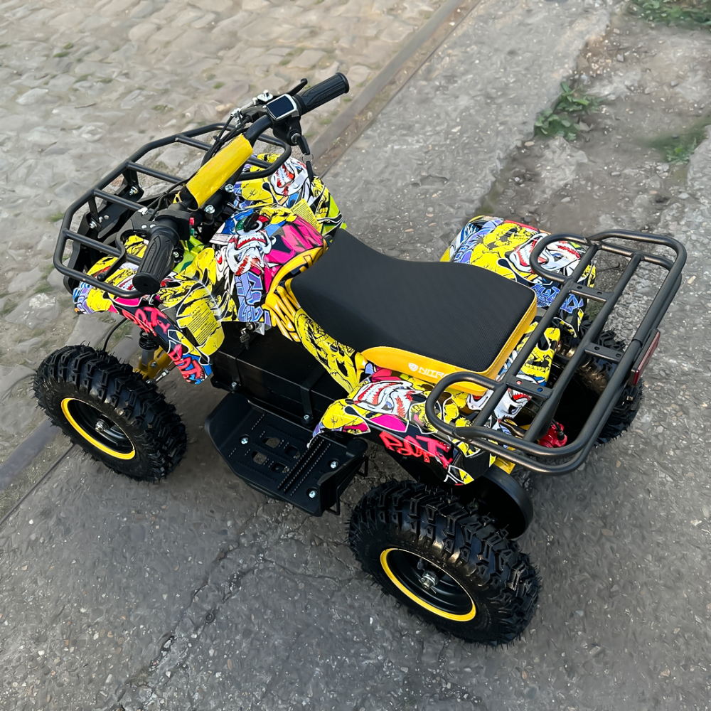ATV electric NITRO Torino Quad 1000W 48V cu anvelope 13x4.10-6, grafiti galben [12]
