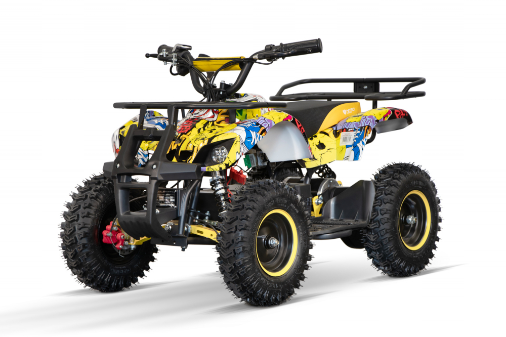ATV electric NITRO Torino Quad 1000W 48V cu anvelope 13×4.10-6, grafiti galben