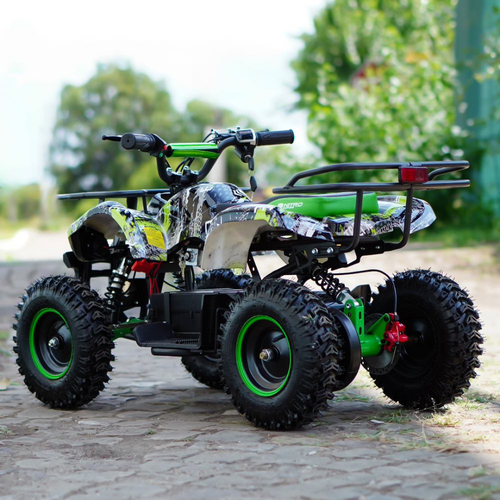 ATV electric NITRO Torino Quad 1000W 48V cu anvelope 13x4.10-6, grafiti green [8]