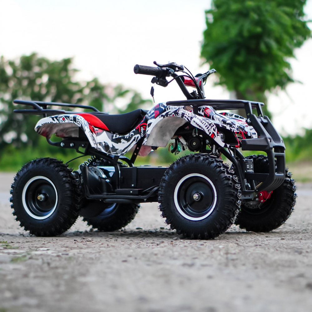 ATV electric NITRO Torino Quad 1000W 48V cu anvelope 13x4.10-6, grafiti white [4]