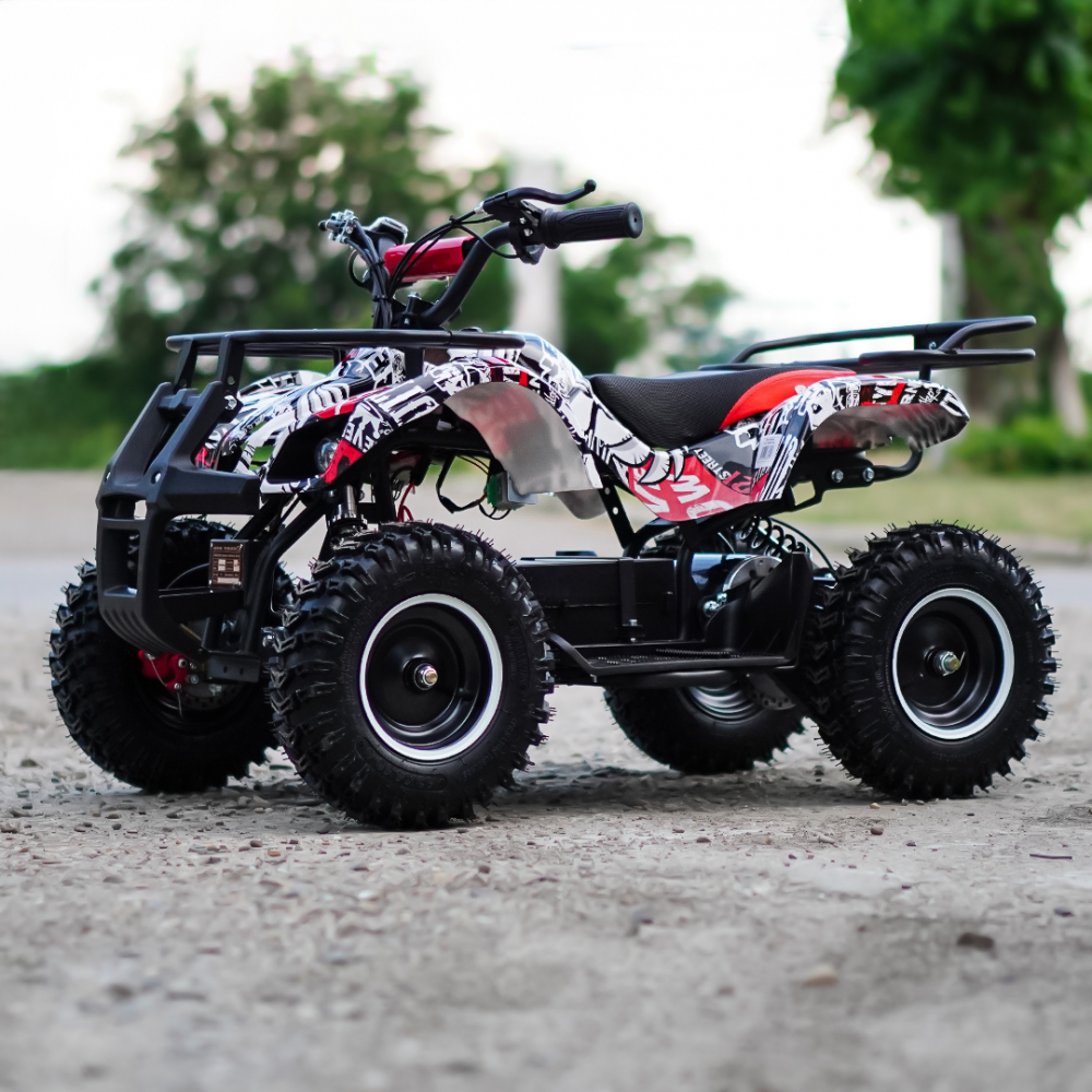 ATV electric NITRO Torino Quad 1000W 48V cu anvelope 13x4.10-6, grafiti white [3]
