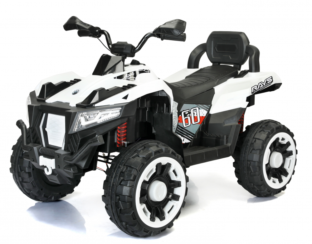 ATV electric pentru copii 4×4 Kinderauto SuperOffroad V2, 2 locuri, 180W 12V, telecomanda inclusa, 3-9 ani, bluetooth, alb