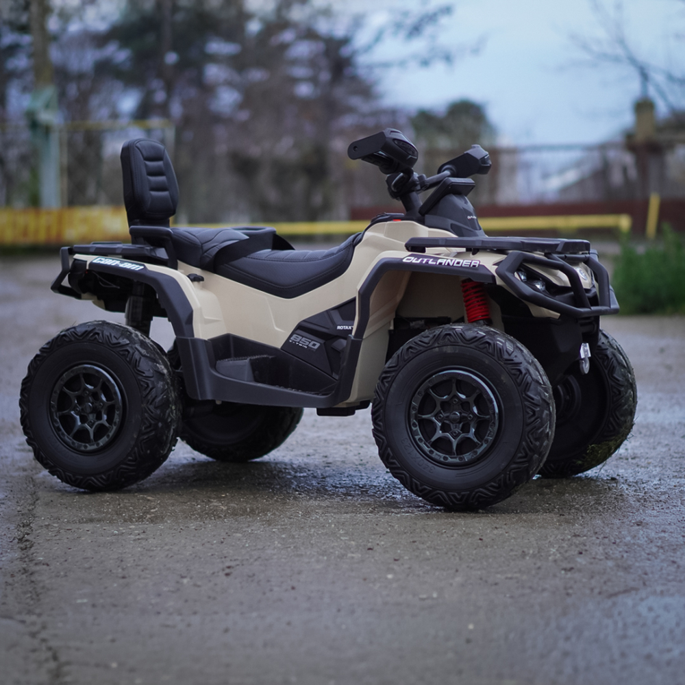 ATV electric pentru 2 copii Can Am Outlender 800W 24V Bombardier, culoare khaki [5]