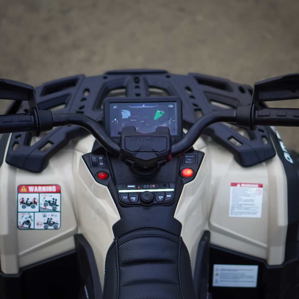 ATV electric pentru 2 copii Can Am Outlender 800W 24V Bombardier, culoare khaki [12]