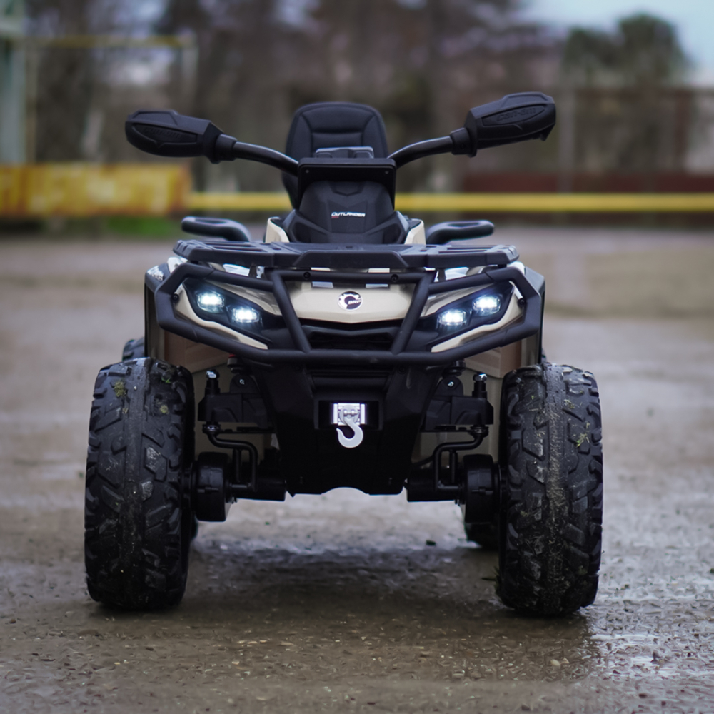 ATV electric pentru 2 copii Can Am Outlender 800W 24V Bombardier, culoare khaki [3]