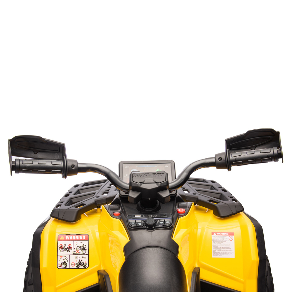ATV electric pentru 2 copii Can Am Outlender 800W 24V Bombardier, culoare galbena [12]