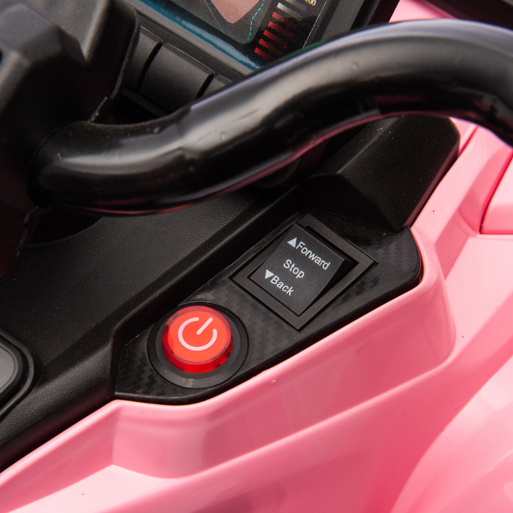 ATV electric pentru 2 copii Can Am Outlender 800W 24V Bombardier, culoare roz [13]