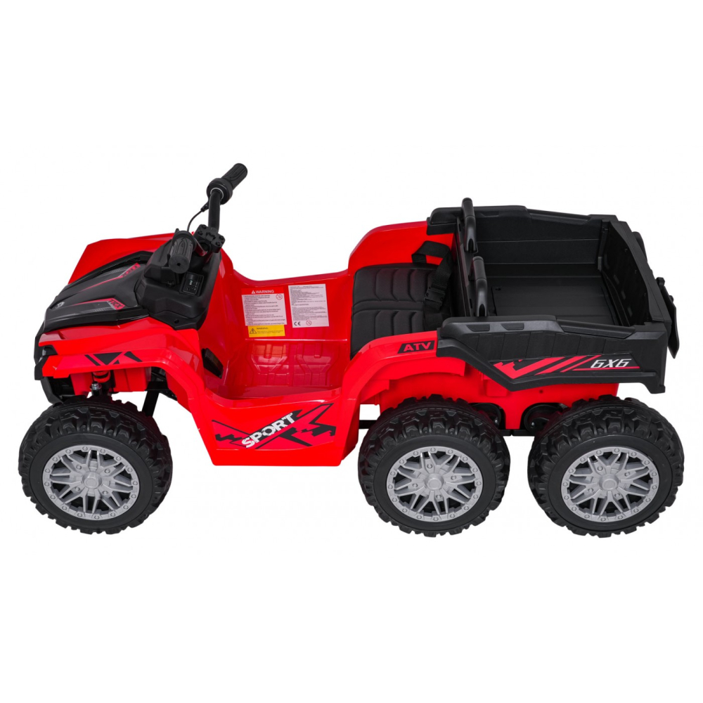 ATV electric pentru copii 2-6 ani, Kinderauto FarmQuad 6x6, 180W, 12V 14AH, roti EVA, culoare rosie [7]