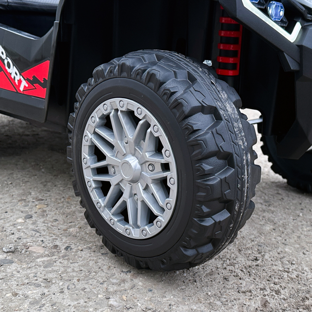 ATV electric pentru copii 2-6 ani, Kinderauto FarmQuad 6x6, 180W, 12V 14AH, roti EVA, negru [12]