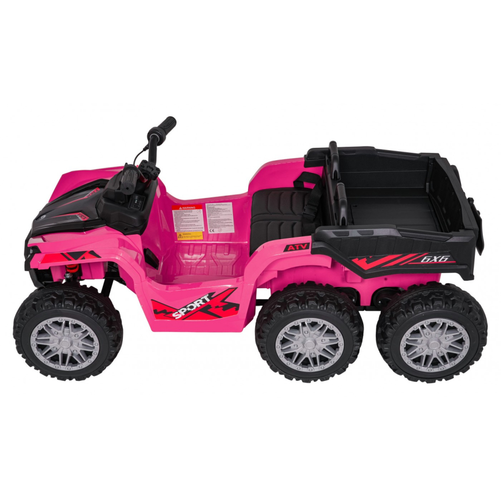 ATV electric pentru copii 2-6 ani, Kinderauto FarmQuad 6x6, 180W, 12V 14AH, roti EVA, culoare roz [7]