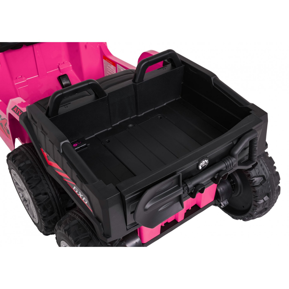 ATV electric pentru copii 2-6 ani, Kinderauto FarmQuad 6x6, 180W, 12V 14AH, roti EVA, culoare roz [20]