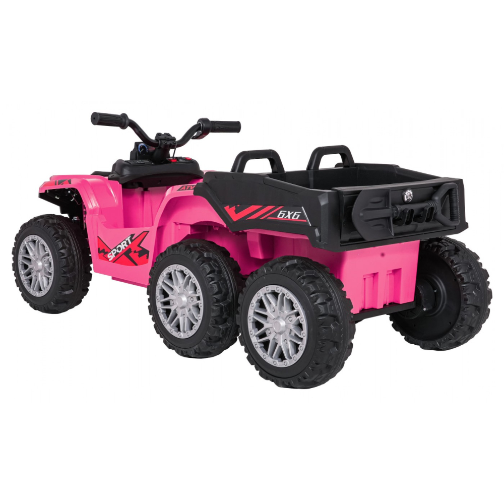 ATV electric pentru copii 2-6 ani, Kinderauto FarmQuad 6x6, 180W, 12V 14AH, roti EVA, culoare roz [8]