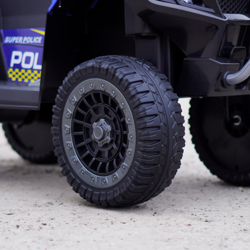 ATV electric pentru copii 3-6 ani, Kinderauto Police, 80W, 12V 7Ah, echipare premium, albastru [10]