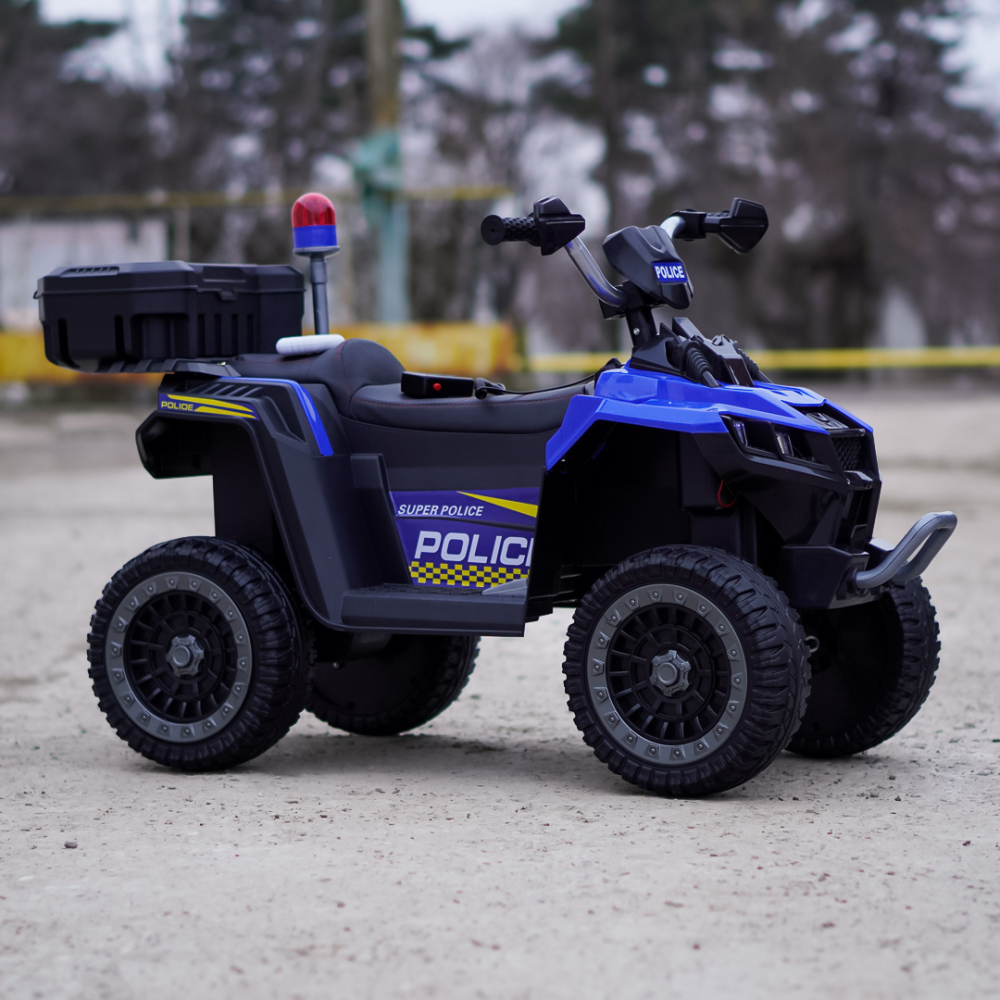 ATV electric pentru copii 3-6 ani, Kinderauto Police, 80W, 12V 7Ah, echipare premium, albastru [9]