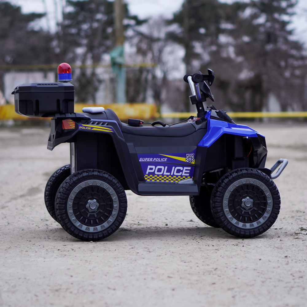 ATV electric pentru copii 3-6 ani, Kinderauto Police, 80W, 12V 7Ah, echipare premium, albastru [8]