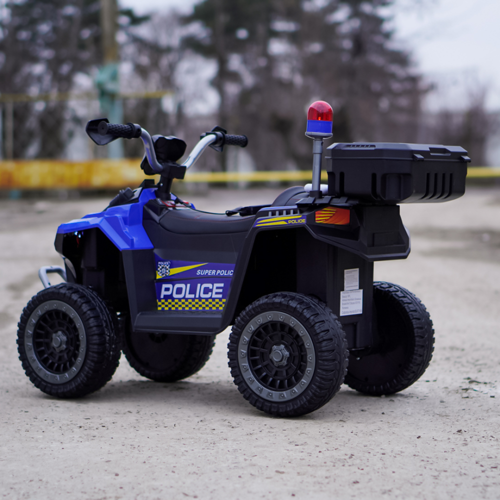 ATV electric pentru copii 3-6 ani, Kinderauto Police, 80W, 12V 7Ah, echipare premium, albastru [5]