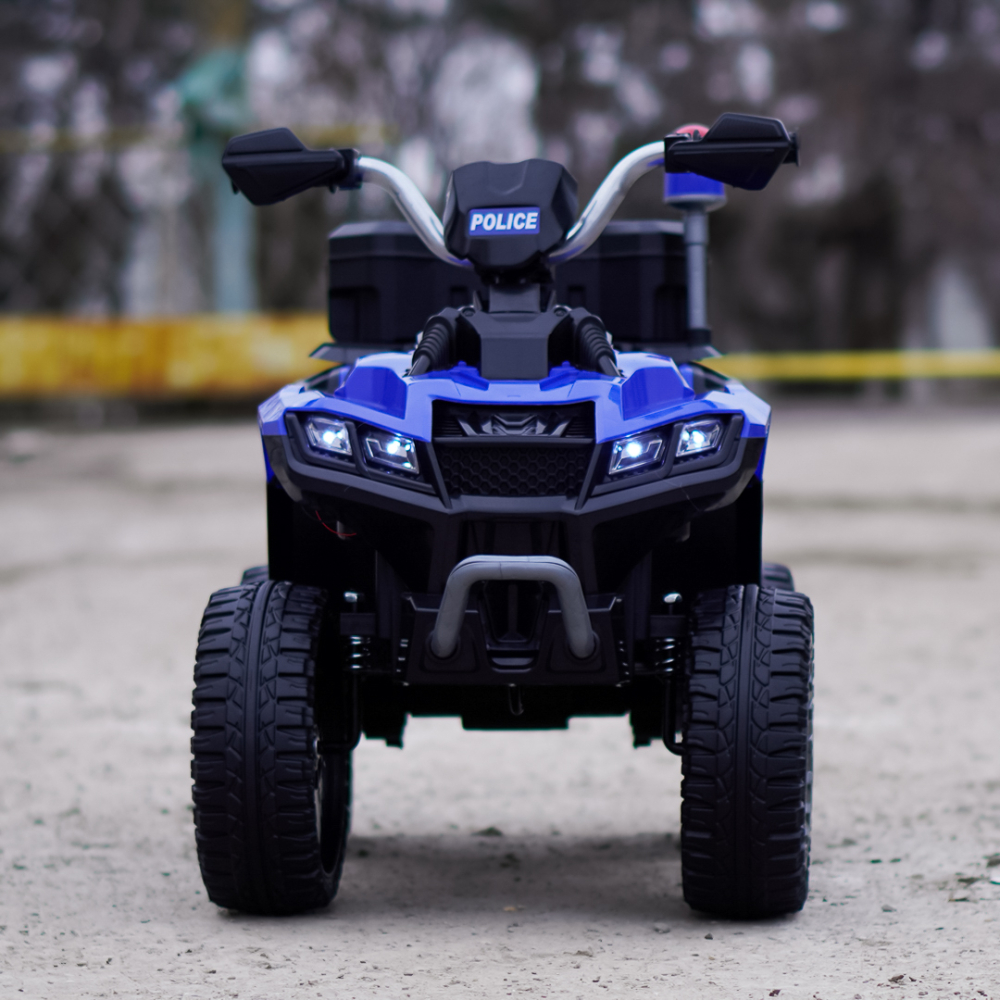ATV electric pentru copii 3-6 ani, Kinderauto Police, 80W, 12V 7Ah, echipare premium, albastru [3]