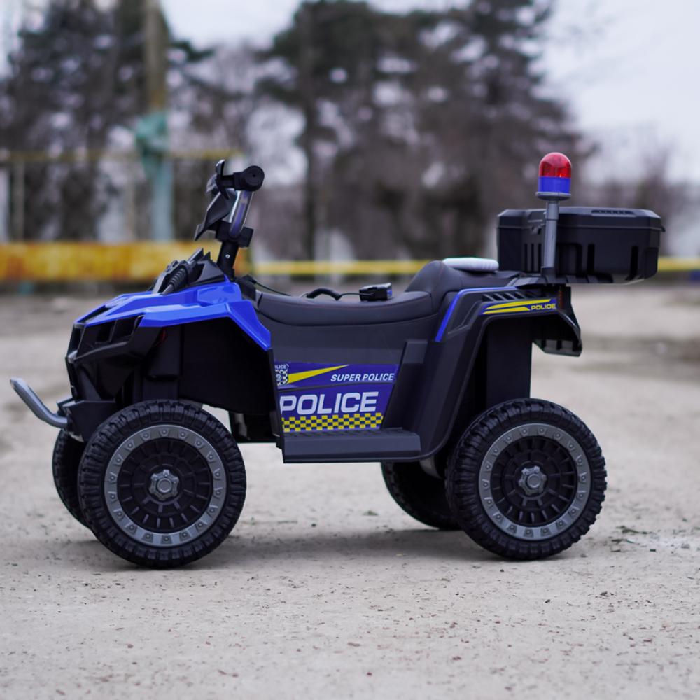 ATV electric pentru copii 3-6 ani, Kinderauto Police, 80W, 12V 7Ah, echipare premium, albastru [4]